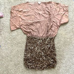 Dusty Rose Silk and sequin dress